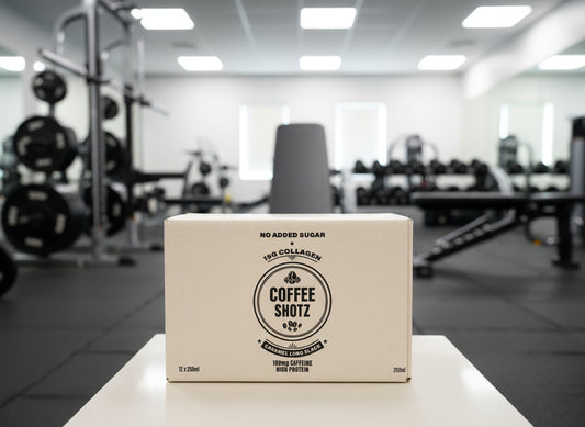 COFFEESHOTZ High Protein Collagen Performance Coffee - Caramel Long Black x 12