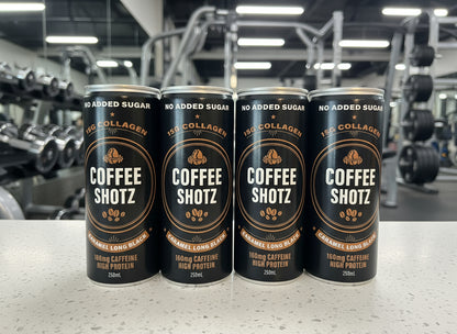COFFEESHOTZ High Protein Collagen Performance Coffee - Caramel Long Black x 4